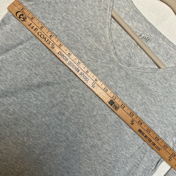 J Jill Cotton Knit Top with Satin Stitch Gray - Picture 8 of 10
